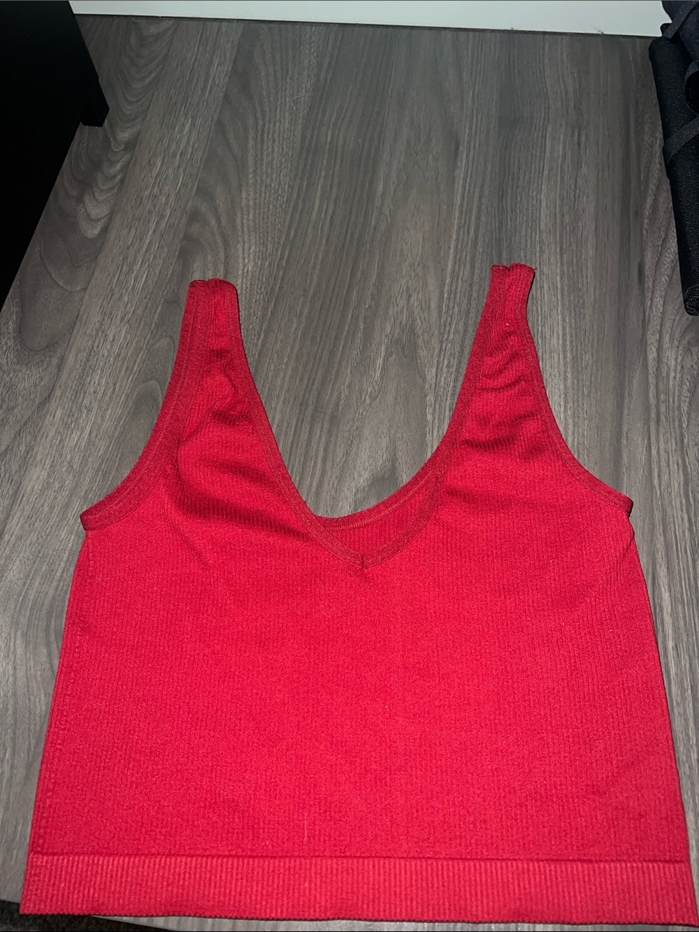 Colsie Red V-Neck Knit Tank Top